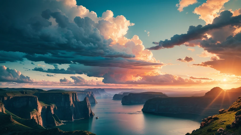 Summer sky,Realistic,Very realistic,Extreme Detail,Breathtakingly realistic,High contrast realism,High Saturation Realism,Vibrant colors,Dramatic lighting,Fascinating landscape,Persuasive storytelling,Atmospheric scenery,Captivating visuals,Intricate details,Strong emotions,Heavenly Beauty,A dreamlike world