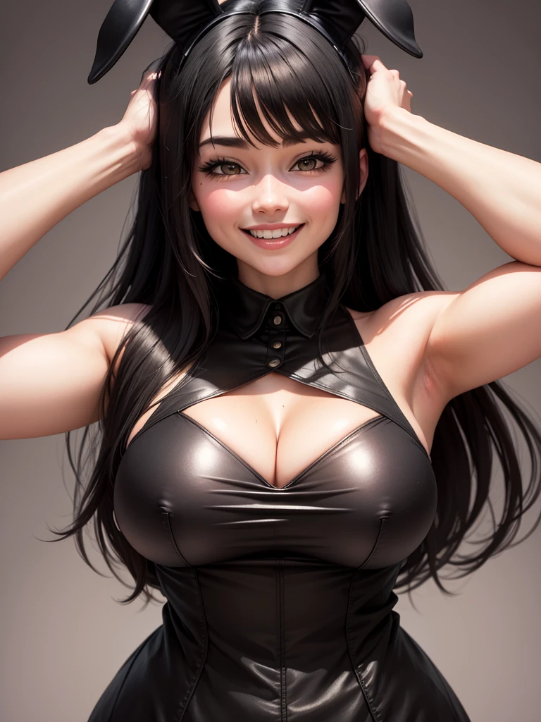 Bunny girl Big Breasts smile Black straight hair