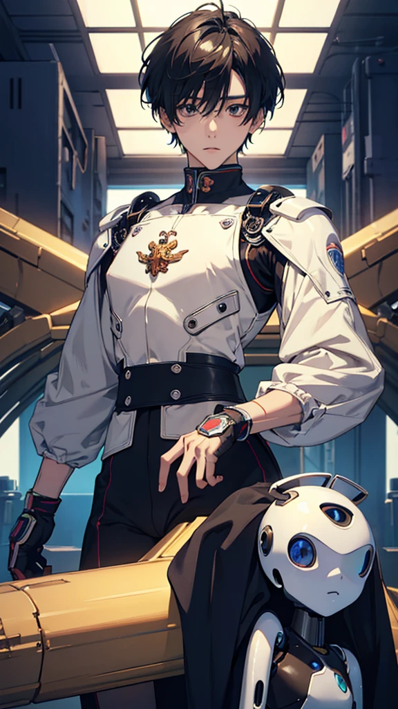 最高masterpiece、anime、Cool humanoid robot ((Highest quality)), ((masterpiece)), (detailed),Neutral face、Short Hair、Tall、NSFW、sex、whole body、mechanical