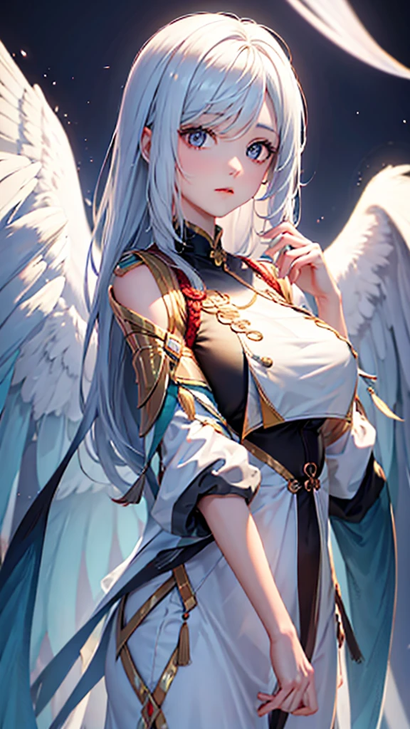 spiritual Fantastic images 4K Woman Angel Beautiful and gentle Upper Body Looking straight at the camera