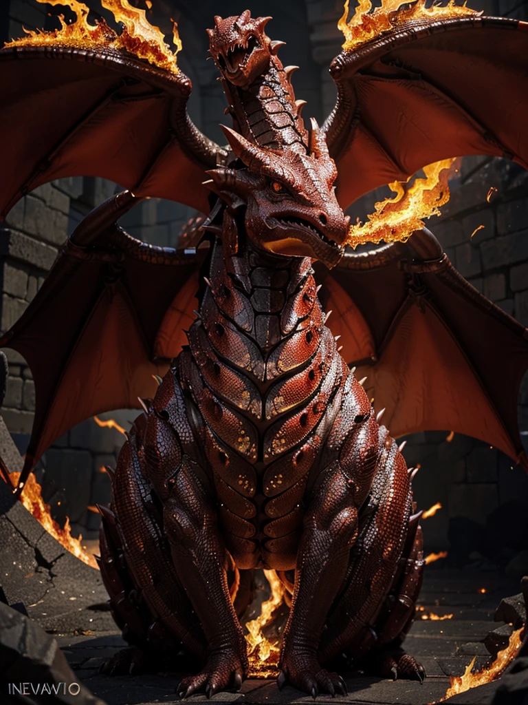 Inferno Drakewyrm This majestic creature breathes fire and has scales that shimmer with molten intensity. Its presence is a symbol of raw, untamed power.