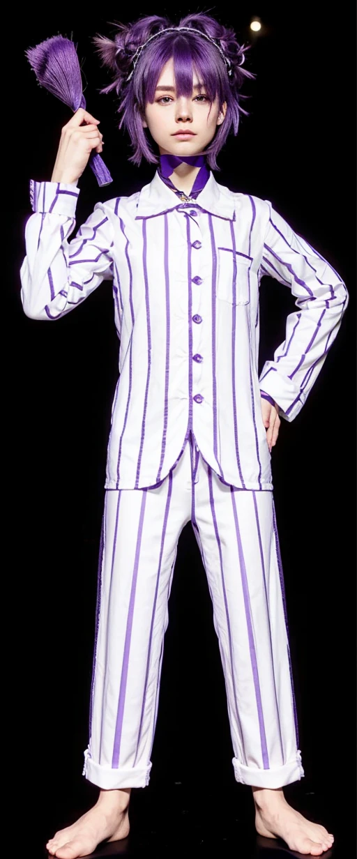 White skin, purple hair