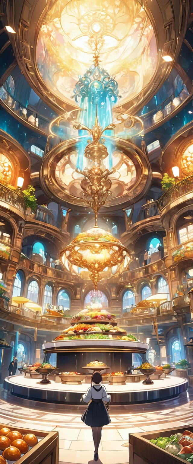 Buffet clerk cover art, Anime Visual, Detailed key animation art, anime artwork,  Ethereal anime impact.Beautiful and extremely fine texture，detailed, bright, Animation style high definition and high quality presentation,