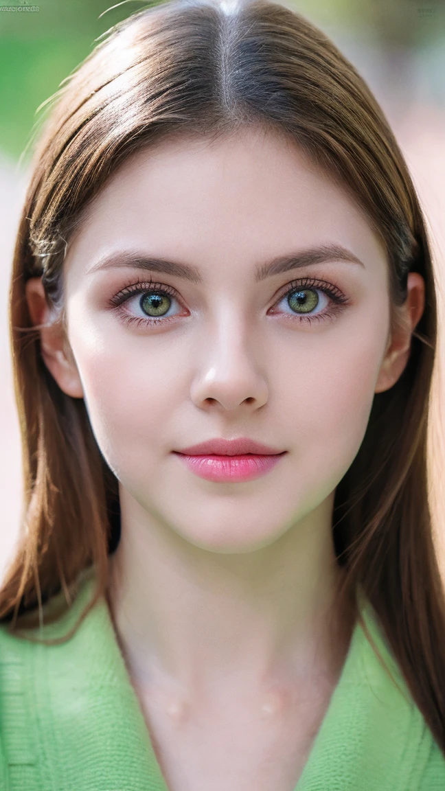 Photos of Ukrainian women. Fits the face. 25 years old, sharp chin, Raw photo, masutepiece, extremely detailed photo, Digital SLR, Photorealistic 3.9, Ultra High Resolution, of the highest quality, Pink lips, Perfect makeup, Big, Bright green eyes, white