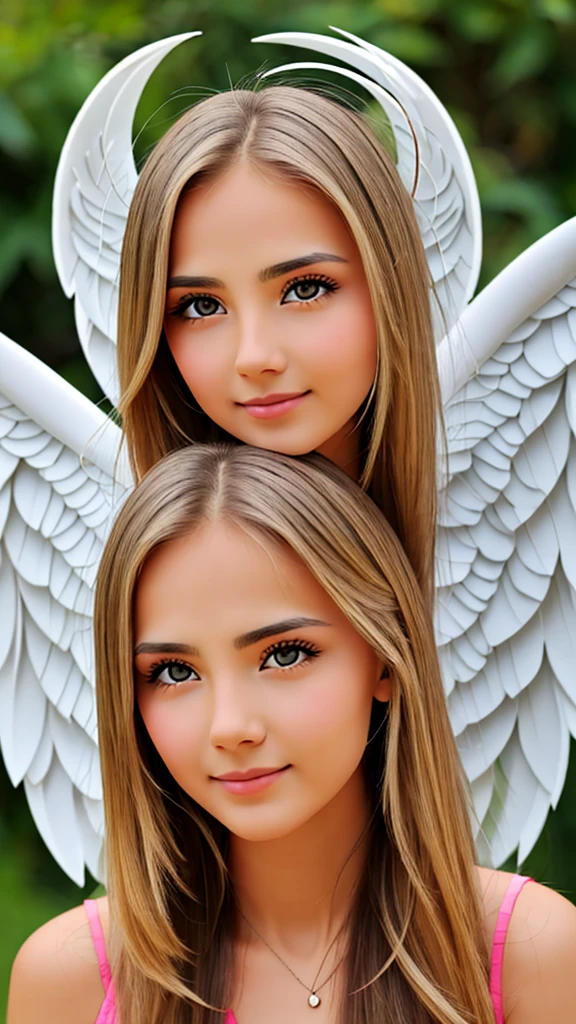 spiritual Fantastic images 4K Woman Angel Beautiful and gentle Upper Body Looking straight at the camera