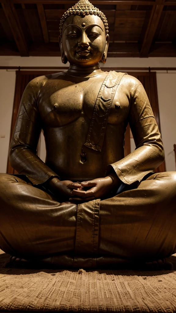 The Buddha is sitting and teaching Dhamma.