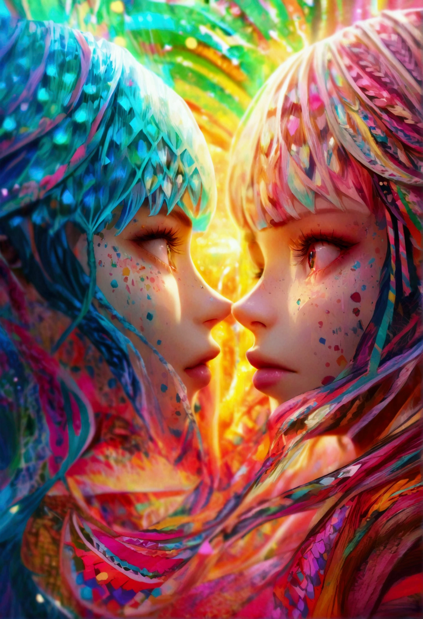 trippy geometric colorful patterns