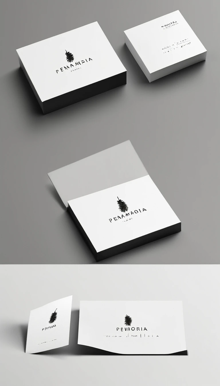 A minimal, modern, simple, cinematic logo design for the brand “Penamemoria". Create a modern, minimalistic, high-quality, logo of a boy-feather
