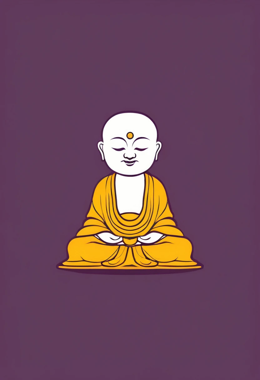Buddha cartoon flat design simple