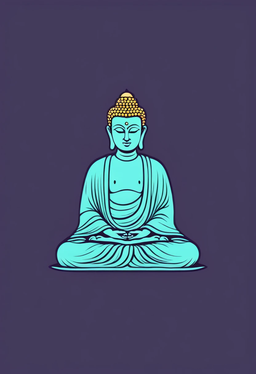 Buddha cartoon flat design simple