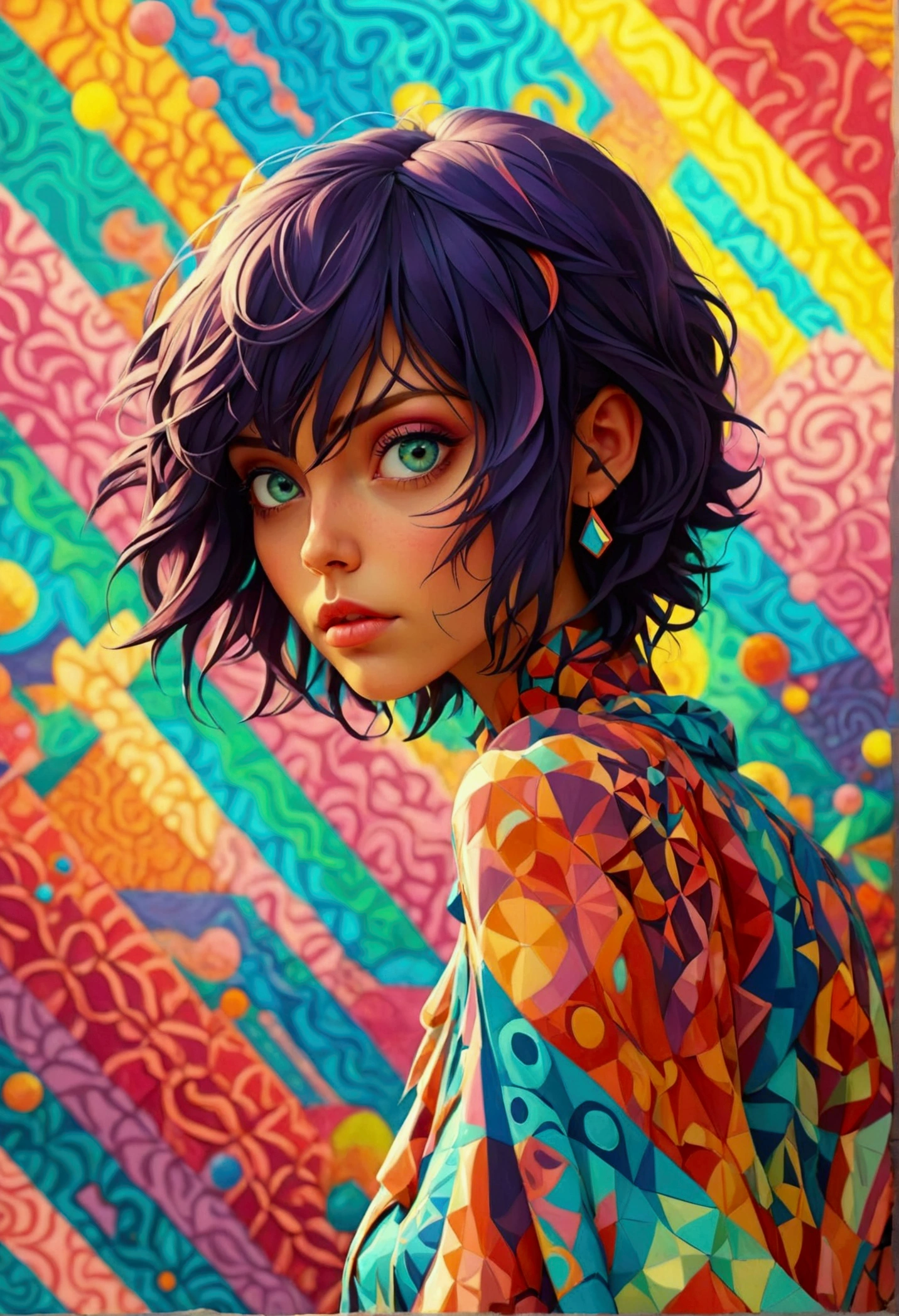 trippy geometric colorful patterns