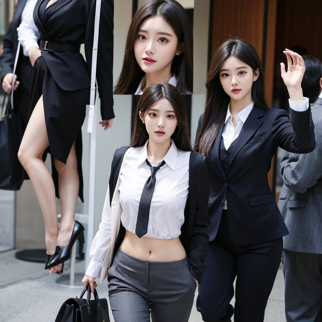 Beauty、BeautyOL、Detailed face、Realistic、beautiful girl、Beauty、Office Lady Uniform、beauty、Beautiful woman、Narrow waist、Handsome woman、Tight pants look、suit、Sexy pose、タイトなsuitパンツ、