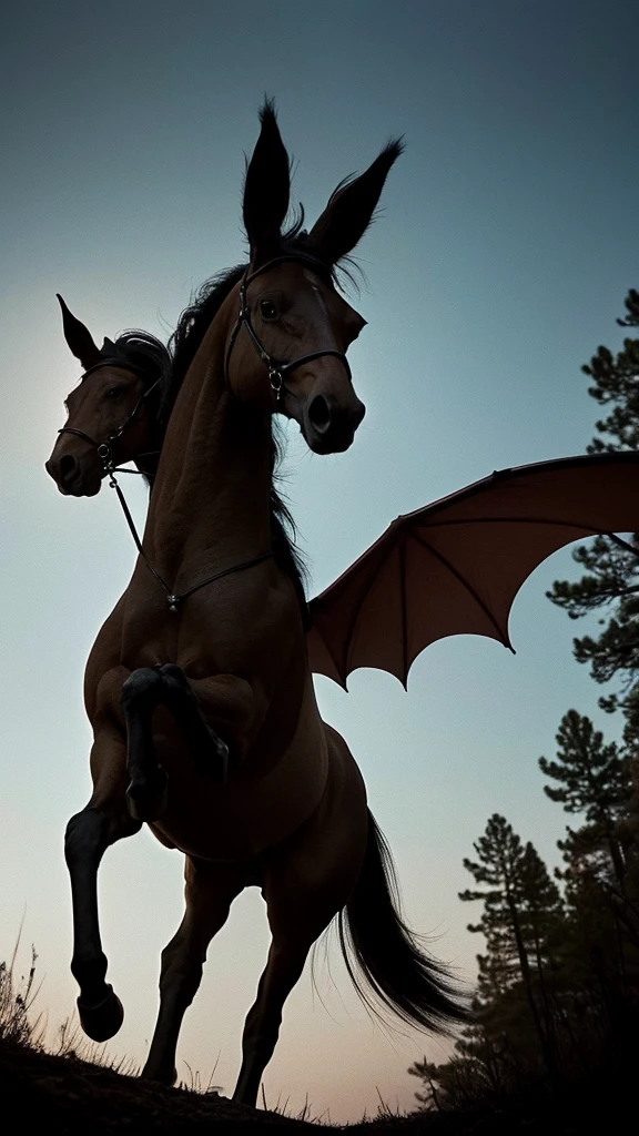 In the dark, eerie pine barrens of New Jersey, the Jersey Devil spreads its bat-like wings wide. Its horse-like head rears back, letting out a blood-curdling screech. Its hooves stomp the ground, and its long, serpent-like tail whips through the air, adding to the fearsome spectacle