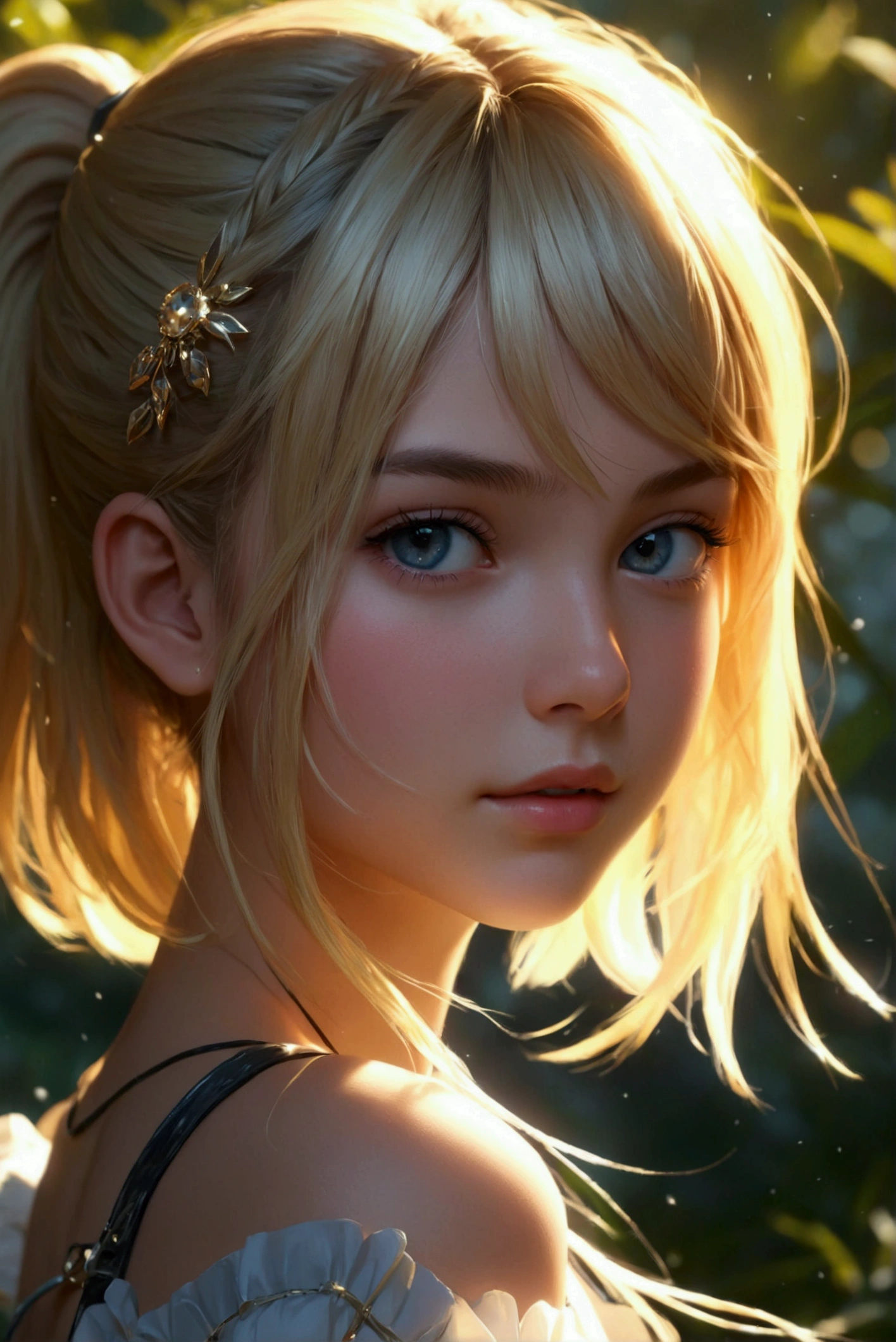 (masterpiece, best quality),1girl, 20yo, perfect face, shiny skin, extremely detailed CG unity 8k wallpaper,beautiful girl,outdoor,fullbody,micro mini skirt,cute girl,slim,blonde, short hair, Ponytail,beautiful eyes,