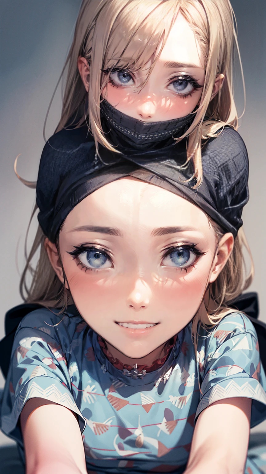 High-resolution images, Realistic eye size, Realistic Skin, Droopy eyes, smile, (Patterned casual dress), (Touching one&#39;s crotch for self-gratification, Thin super fine panties with stains, Standing and squatting), Strong sunlight, Braiding, Old Fashion, skyscraper, Angle from below,