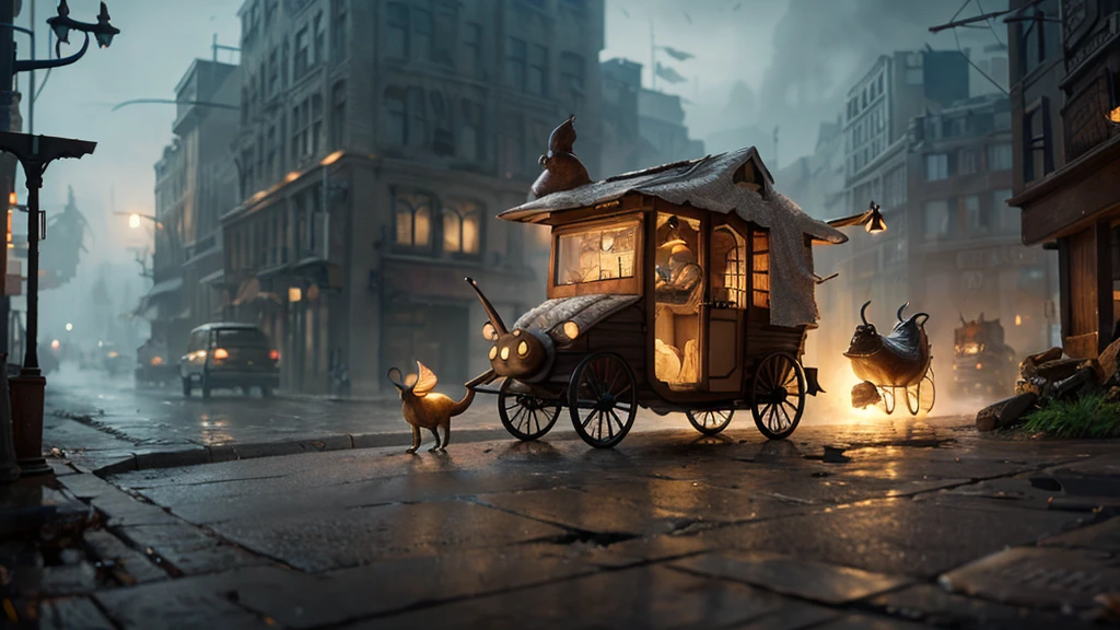 Stunning image of a cute, adorable snail delivering mail. The scene is moody, grainy, and noisy, inspired by detailed fantasy art and digital illustration. Created with Unreal Engine 5, it is hyperdetailed, 3D digital art with sharp focus. It is a masterpiece and fine art piece. Remove any symbols.