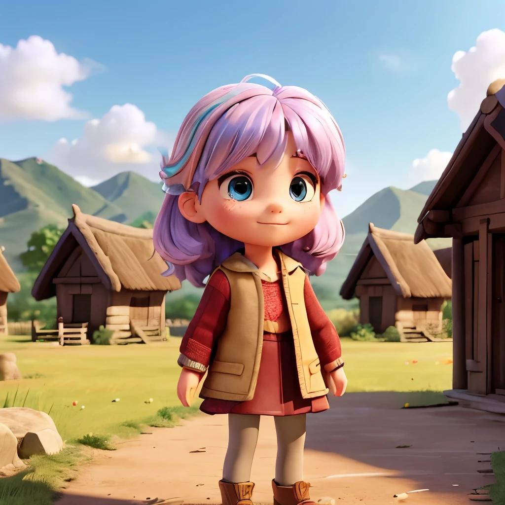 Highest quality、((Pretty boys and girls from the village))、Children with different hair colors are talking