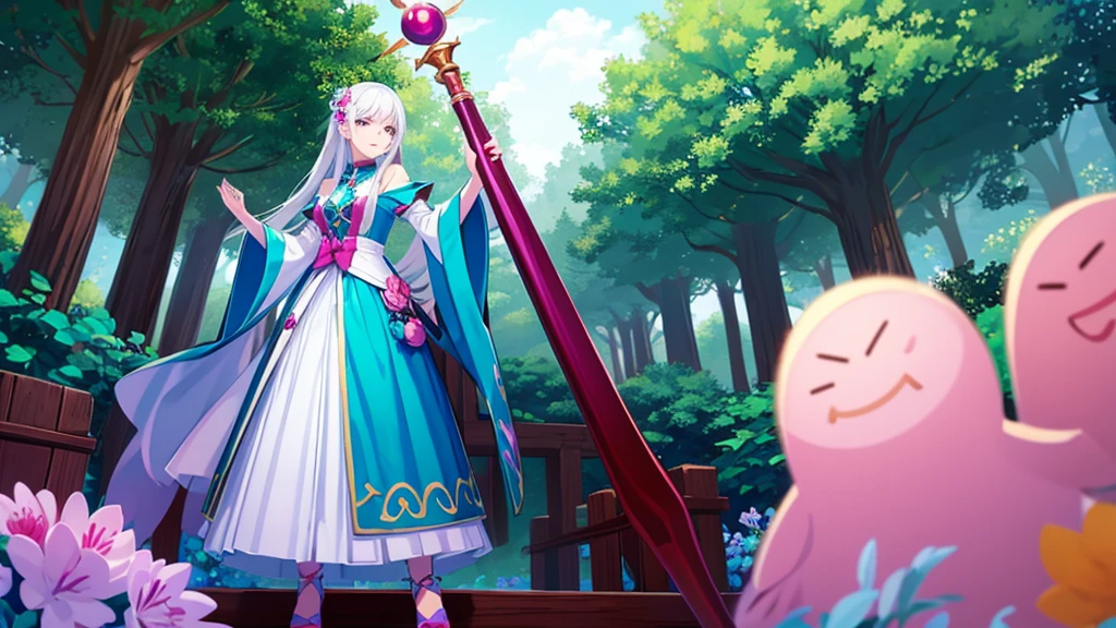what about girl game character holding magic staff