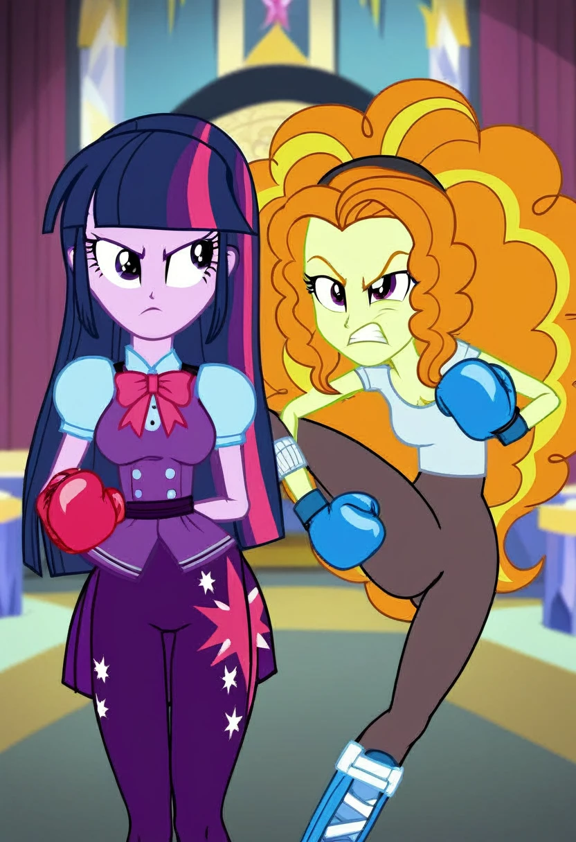 Eqg adagio angry bodystocking costiumme in the castle  boxing  Twilight sparkle 