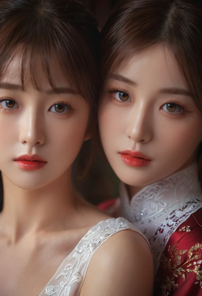 A detailed, high-quality Stable Diffusion prompt for the given topic would be:

two girls, roromiya, ririchiyo, ascot, (best quality,4k,8k,highres,masterpiece:1.2),ultra-detailed,(realistic,photorealistic,photo-realistic:1.37),extremely detailed eyes and face,longeyelashes,beautiful detailed eyes,beautiful detailed lips,beautiful dress,intricate details,cinematic lighting,vibrant colors,dramatic lighting,fantasy,digital art