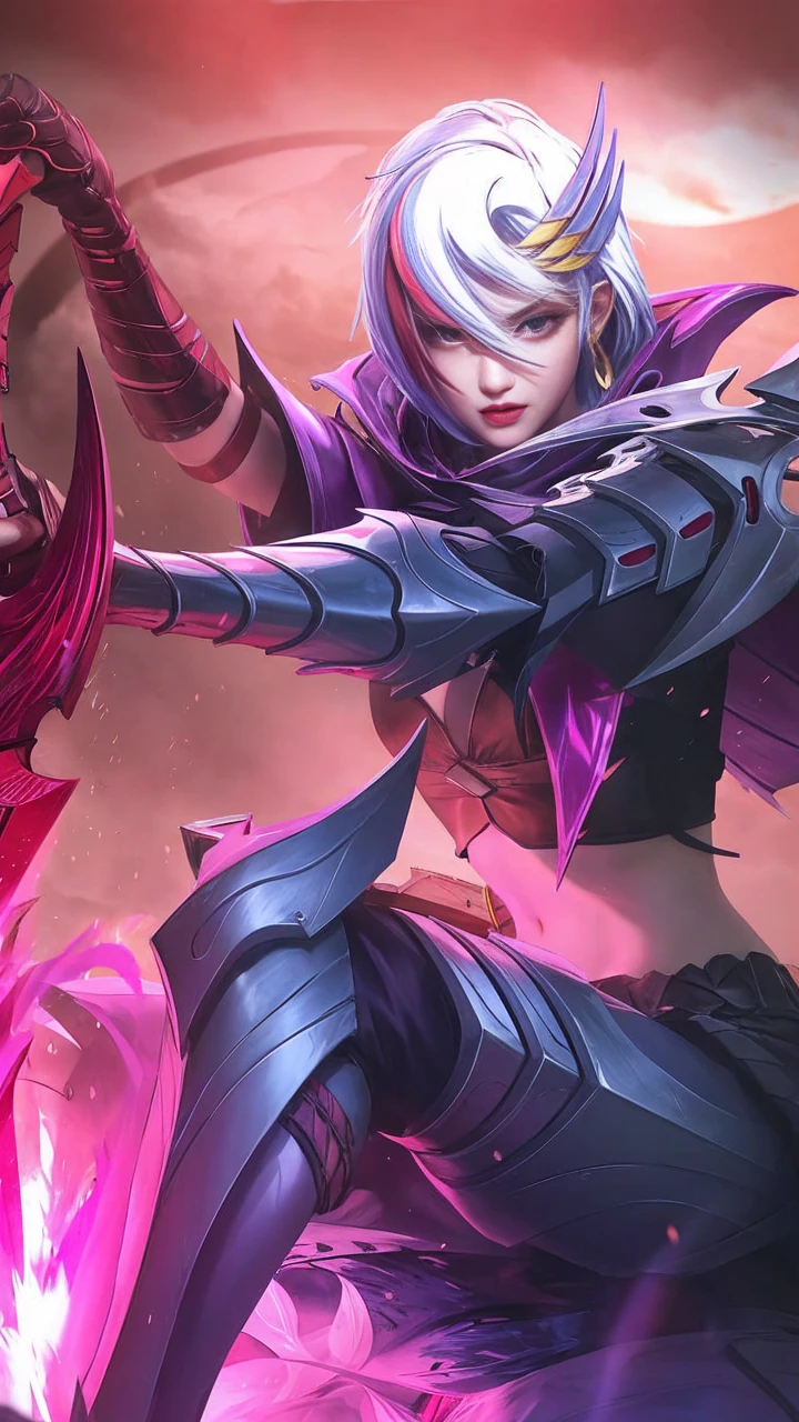 Best Quality, 1girl, kda, solo,  long  hair,  short hair hair,  dress,
