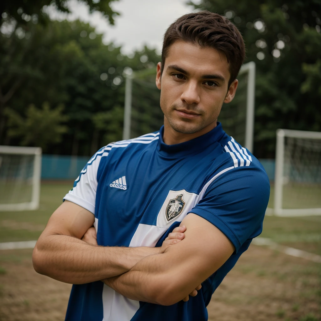 soccer man arms crossed