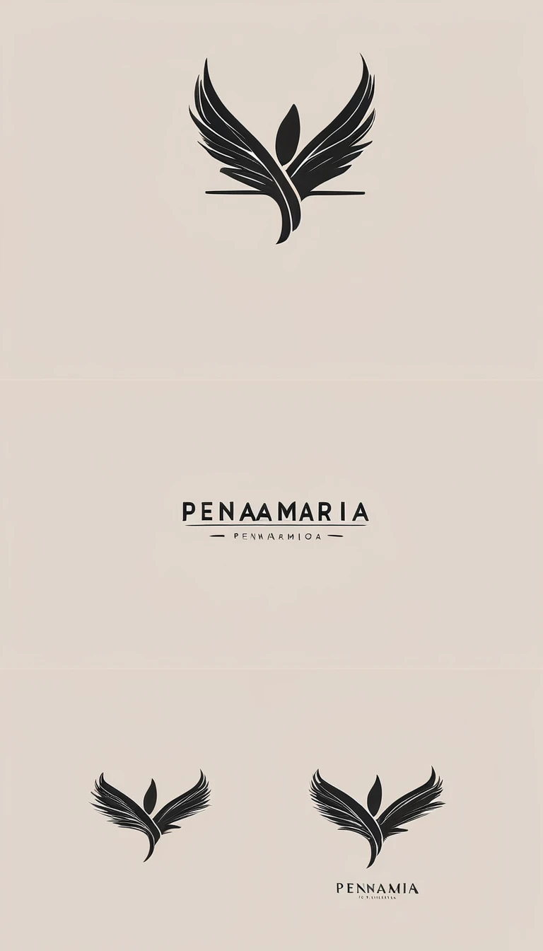 A minimal, modern, simple, cinematic logo design for the brand “Penamemoria". Create a modern, minimalistic, high-quality, logo of a memory feather. The logo must be convey a sense of dreams, stories, memories, music and imagination.