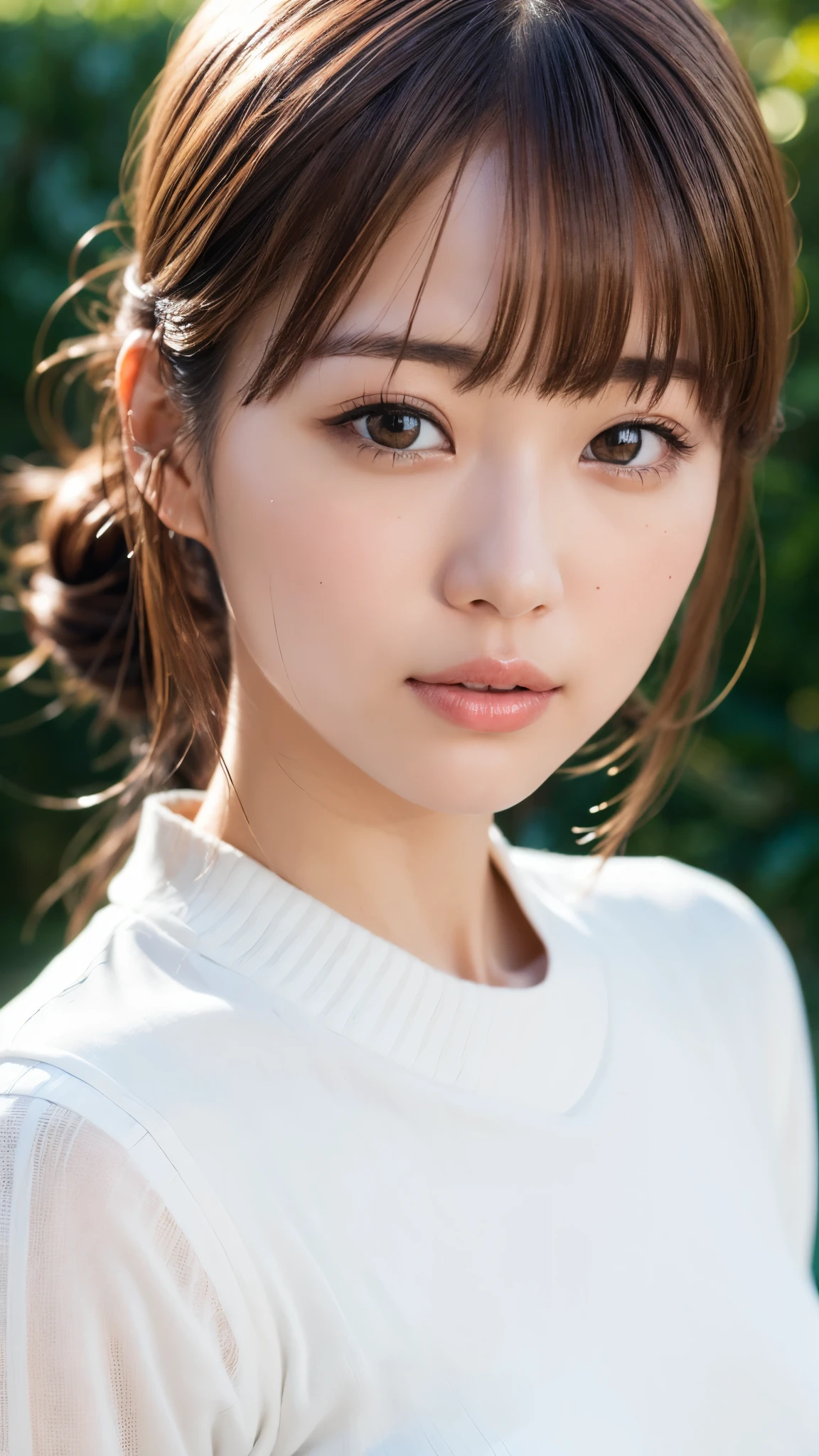 (masterpiece),(Highest quality),(Very detailed),(High resolution),(Photorealistic Stick),(RAW Photos),16K,Cinema Lighting,a close up of a woman with a white shirt on posing for a picture,Soft Portrait Photography,Beautiful Japanese Women,(Japanese gal style),Gorgeous face portrait,Eye light,Sharp pupils,Very beautiful face,(Skin Texture:1.2),Beautiful portrait,A lovely and delicate face,Beautiful young Japanese woman,Random hairstyle,Look at this,(Written boundary depth),(Sophisticated lighting:1.2),(front),(((Background is white)))