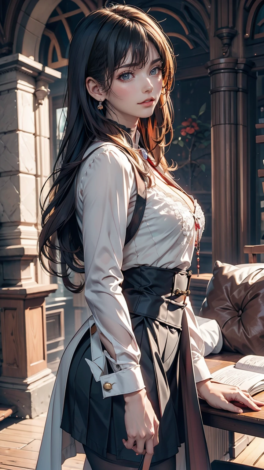 Close-up of a woman with grey hair and a black scarf, Portraits by Jan J, pixiv Contest Winner, Fantasy art, White-haired God, Beautiful character drawings, artwork in the style of Gwaiz, The sharp gaze of the Yuki-onna, Gwaiz, White long hair, of long white hair, Flowing hair and long robes
