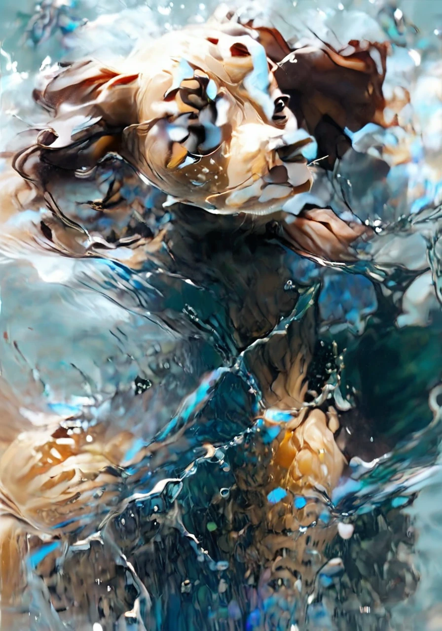 (masterpiece, high quality, 最high quality, Official Art, Beauty and aesthetics:1.2),water element,a dog made of water,water,(dog:1.2),