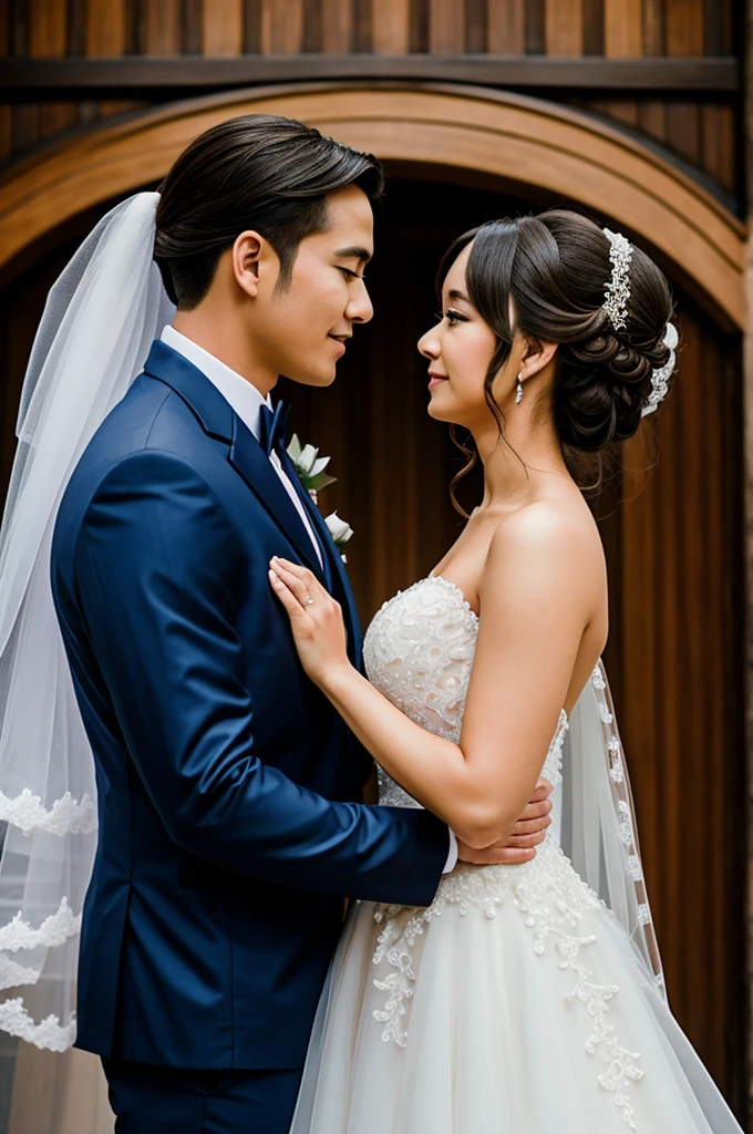 Bride and groom profile anime