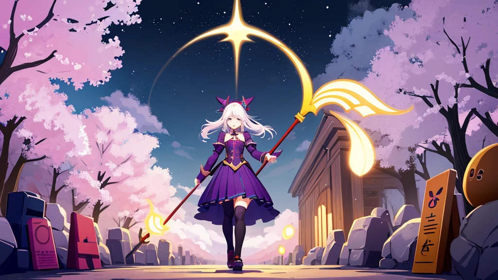 what about girl game character holding big magic staff