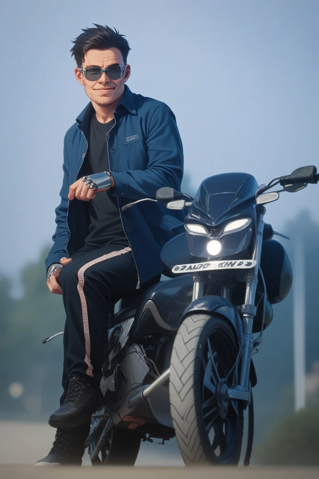 King look original original smooth face 3D backgroun face bike robotic HD photo 