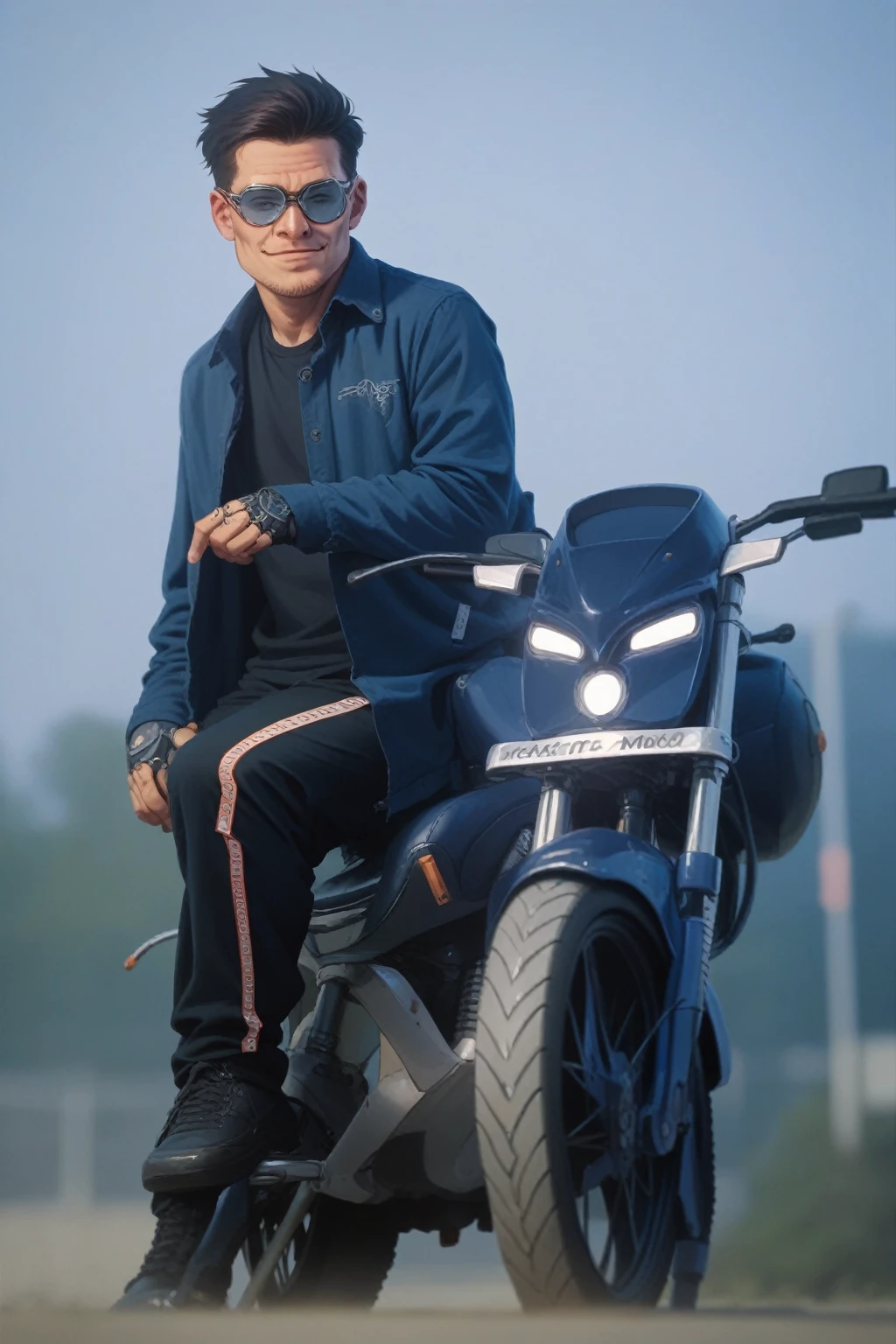 King look original original smooth face 3D backgroun face bike robotic HD photo