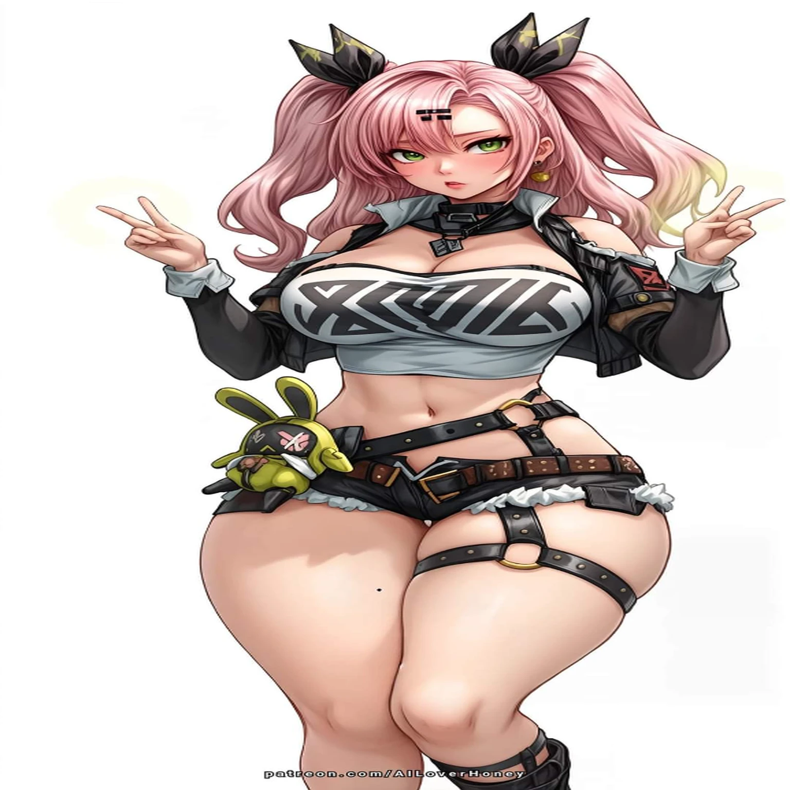 a cartoon picture of a woman with pink hair and horns, seductive anime girl, oppai cyberpunk, biomechanical oppai, bunny girl, inspired by Masamune Shirow, rogue anime girl, anya from spy x family, thicc, detailed anime character art, anime character, female anime character, cutesexyrobutts, anime character art, guilty gear art style