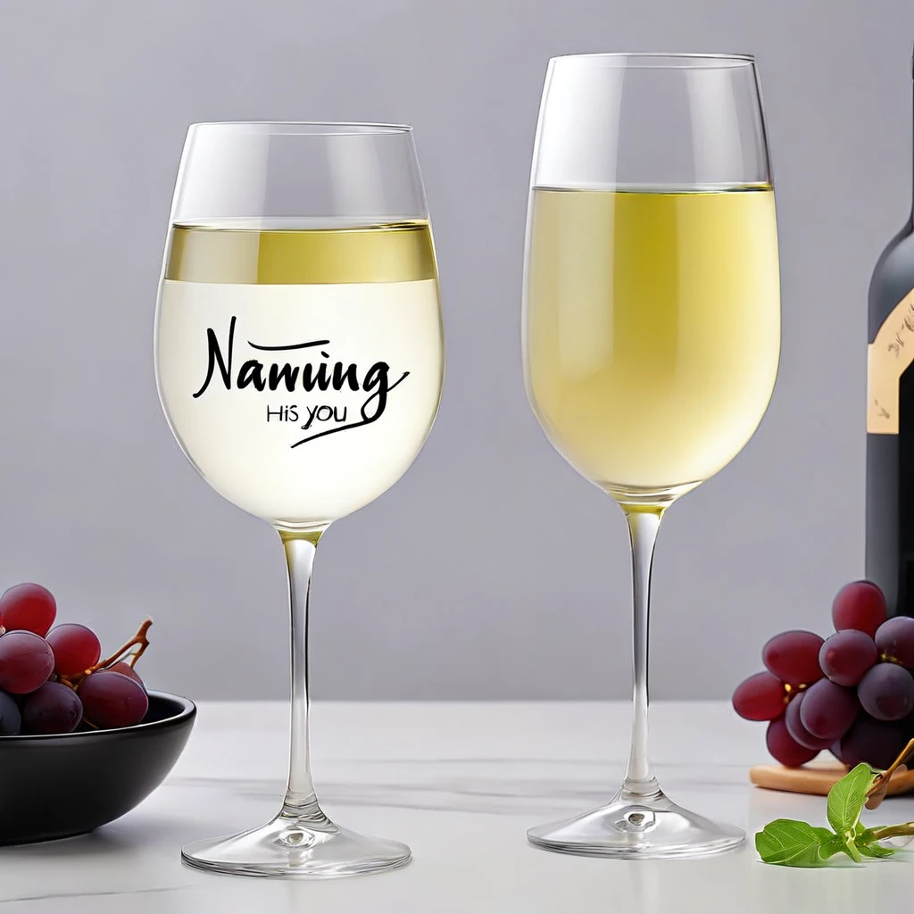 Nanning has you（Black text on white background，handwriting，Simplicity，Add a wine glass in front）