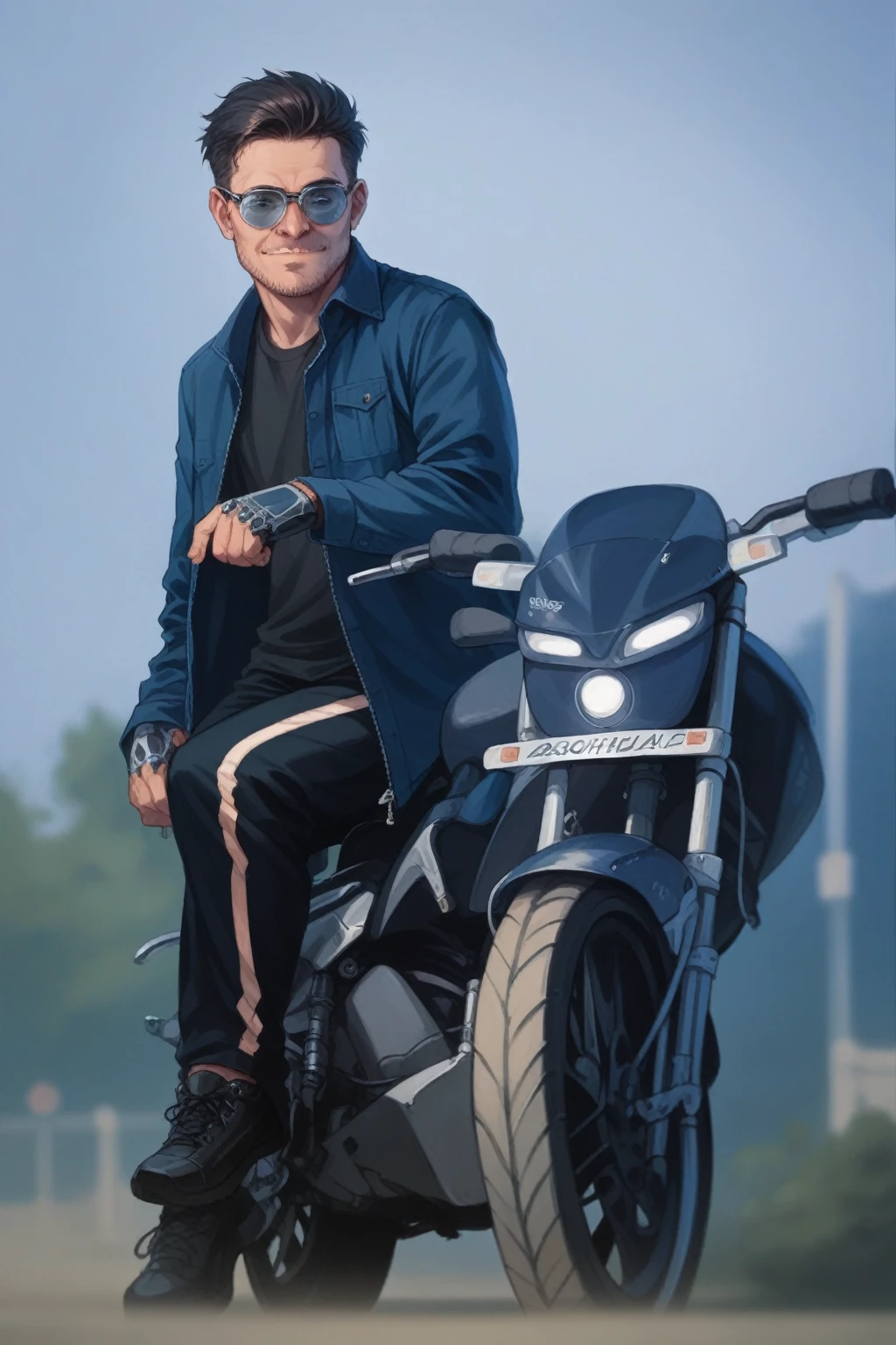 South actor Prabhas look stylish look original original smooth face 3D backgroun face bike robotic HD photo 