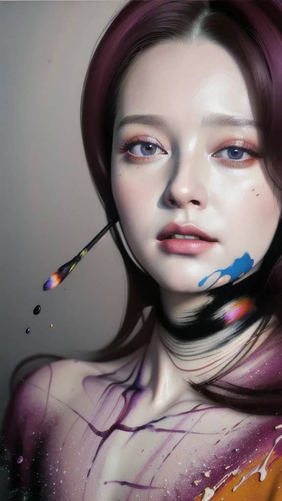 Android Beauty, Powerful paintings inspired by Francis Bacon, Ultra-realistic surrealism, Hyperrealism, fear, art, hyper real painting, Realistic illustration painting, カラフルなHyperrealism, Hyper-realistic digital art