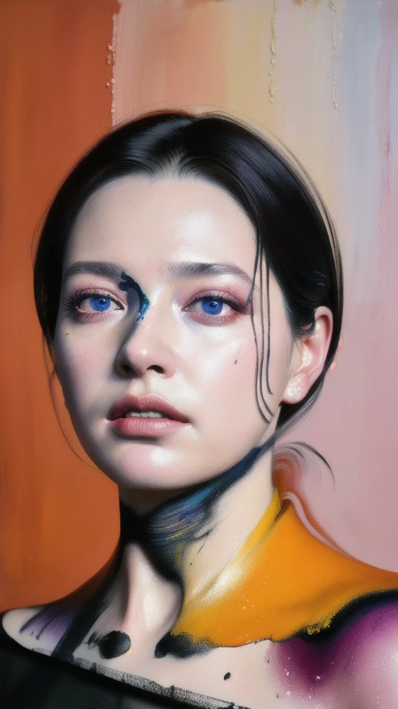 Android Beauty, Powerful paintings inspired by Francis Bacon, Ultra-realistic surrealism, Hyperrealism, fear, art, hyper real painting, Realistic illustration painting, カラフルなHyperrealism, Hyper-realistic digital art