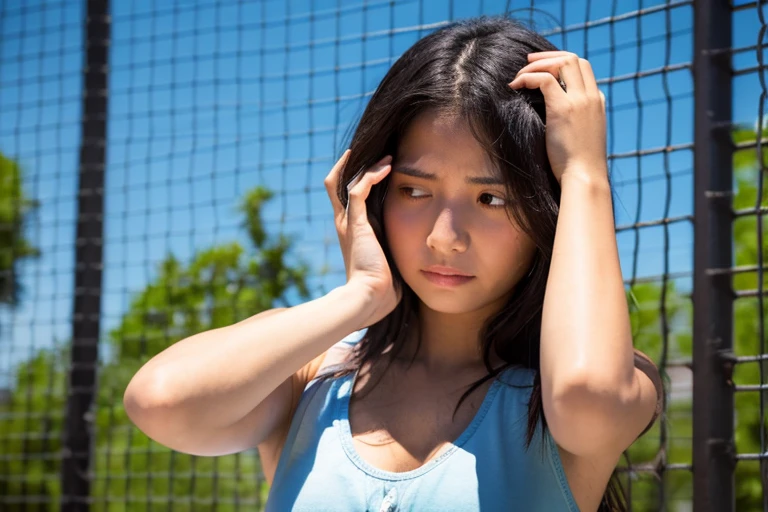 A person suffering from the heat