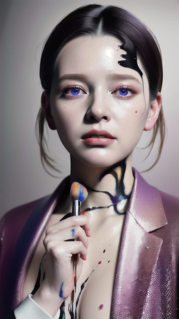 Android Beauty, Powerful paintings inspired by Francis Bacon, Ultra-realistic surrealism, Hyperrealism, fear, art, hyper real painting, Realistic illustration painting, カラフルなHyperrealism, Hyper-realistic digital art