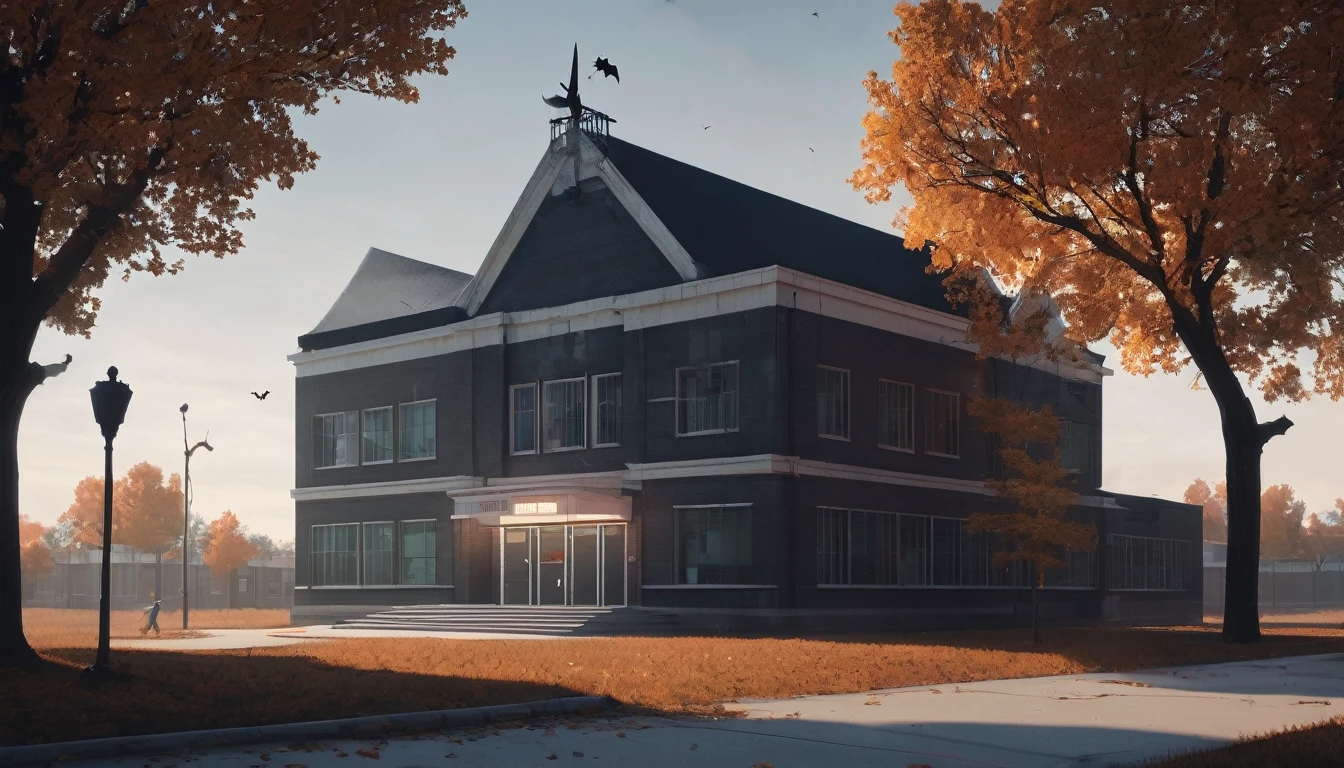 Simple building with a spooky atmosphere