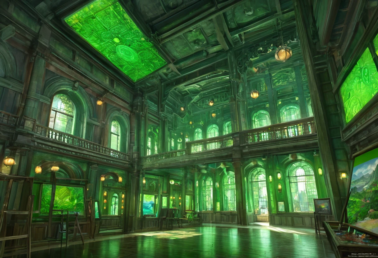 jade city, green lighting, HDR, 4k resolution, (painting realistic : 1.3), (ultra high resolution: 1.0 ), (((best quality, 8 thousand, masterpiece:1.4))