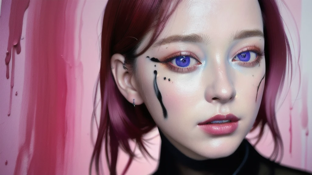 Android Beauty, Powerful paintings inspired by Francis Bacon, Ultra-realistic surrealism, Hyperrealism, fear, art, hyper real painting, Realistic illustration painting, カラフルなHyperrealism, Hyper-realistic digital art