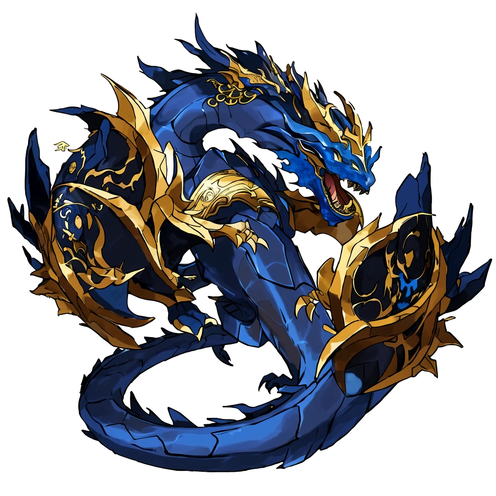 there is a blue and gold dragon with a gold crown, legendary dragon, blue dragon, blue scaled dragon, colossal dragon as background, dragon inspired blue armor, keqing from genshin impact, full body dragon concept, jormungandr, but as an anthropomorphic dragon, d&d commision art dragon, drachenlord, dragon mawshot art, water fantasy, mountain, background