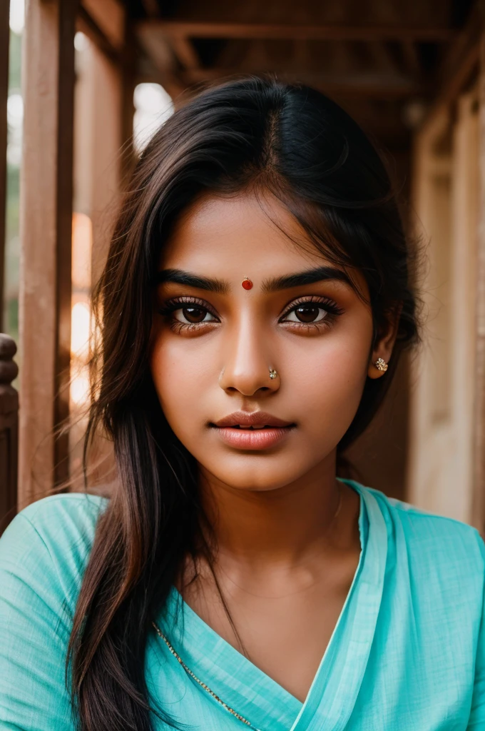 Indian girl glowy face, attractive eye, glowy lip,20 years old girl, face portrait only face straight