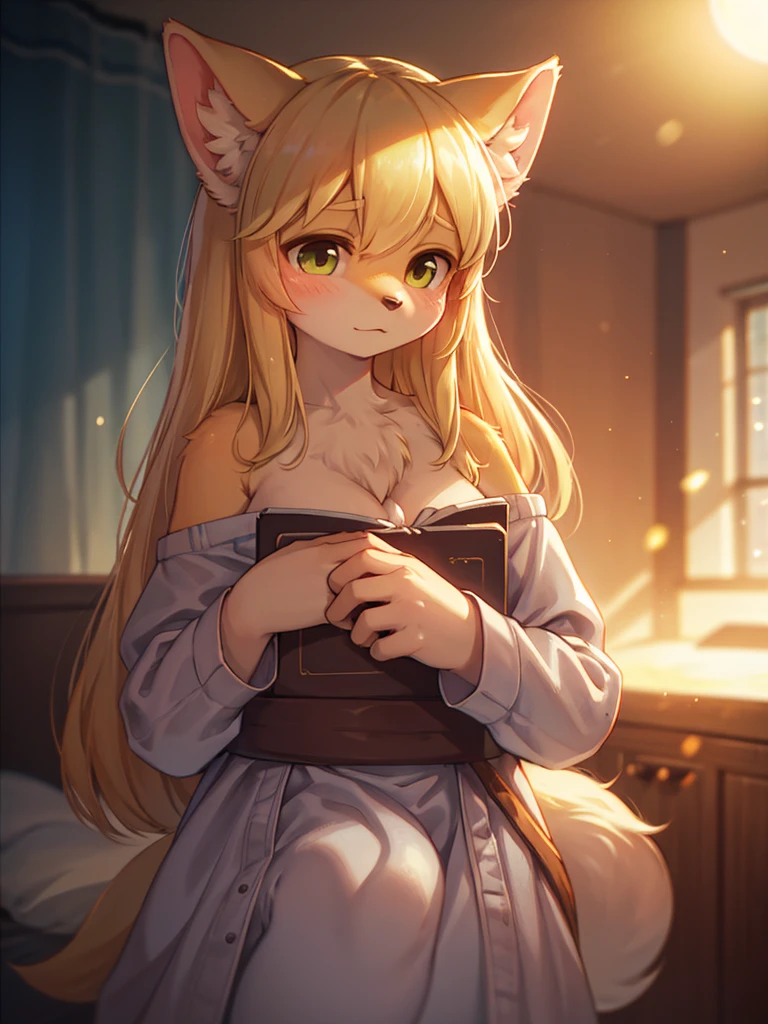(Sumilux f1.4 75mm , low Latitude old color negative film , cross process , bokeh, flare, chromatic aberration , soft focus, (Shallow focus) , soft glow , Maximum aperture, High Key , Transparent depiction) , blond Mature wolf Woman , hide with hand , (freckles:0.7) , in the Brothel room , (Spirit photography) , (Holding two big peaches:0.8) , Mucus seeps out from the cracks