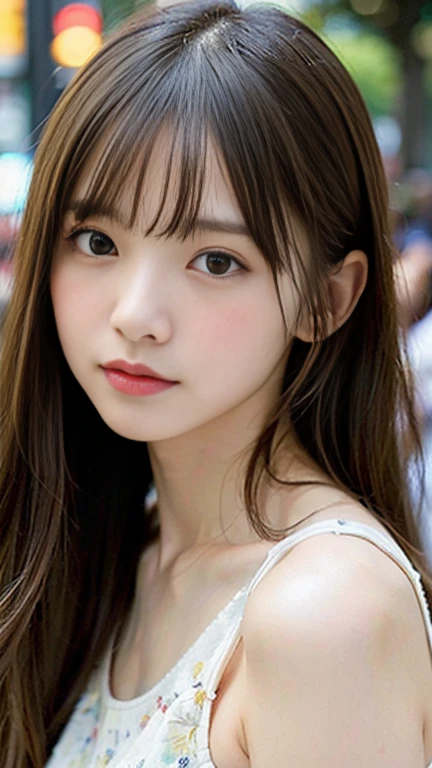 photorealistic, (masterpiece:1.5)、(Realistic:1.5)、(Highest quality:1.4、8K、RAW Photos)、
Ultra-high resolution、Professional Lighting、Perfect dynamic composition、Harajuku in the afternoon、
Film Grain、chromatic aberration、
Frank、Sophisticated、Charm、Surreal、High detail、Golden Ratio、
(1 Girl)、Slender girl、繊細でCharm女の子、Cute Woman:1.4、
Serious expression、Looking at the audience、
Light brown hair、Shiny Hair、Random Cute Hairstyles、
Beautiful, clear skin、Realistic looking skin、
Shut your mouth.、Natural color lip、Fine grain、double eyelid、Thin arms、
(Wearing a low-cut dress), Beautifully shaped D-cup breasts