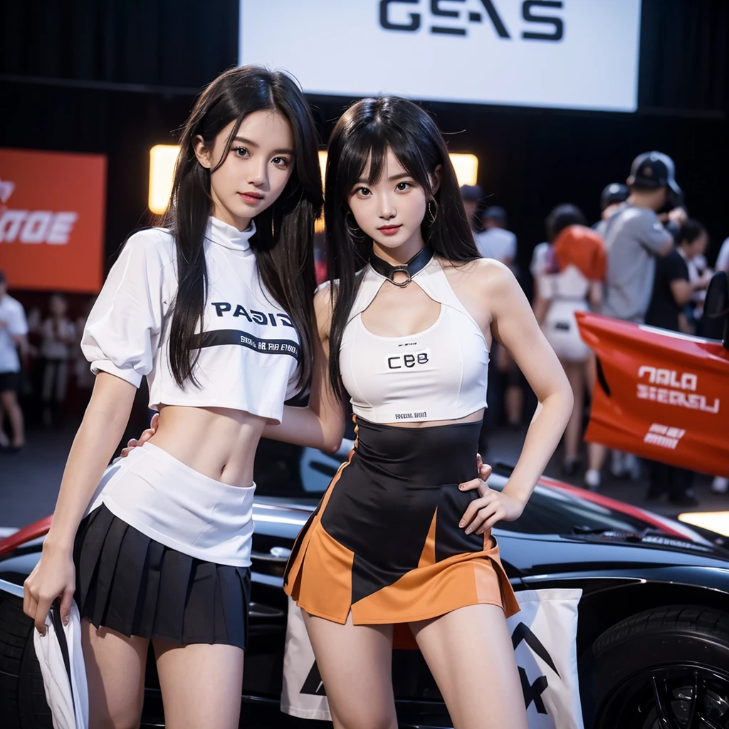 Cool woman、Colorful costumes、F1 Driver Cosplay、Colorful costumes、Clothing with company logo、Grid Girlsのカラフルで派手な衣装、Grid Girls、Perfect Face、Paddock Girls、Harem、motor Show、tights、Bodycon Costumes、Grid Girls、Russia、Grid Girlsのコスプレ、belly button、Pleated skirt、Bodycon Costumes、Photographed in a sexy pose