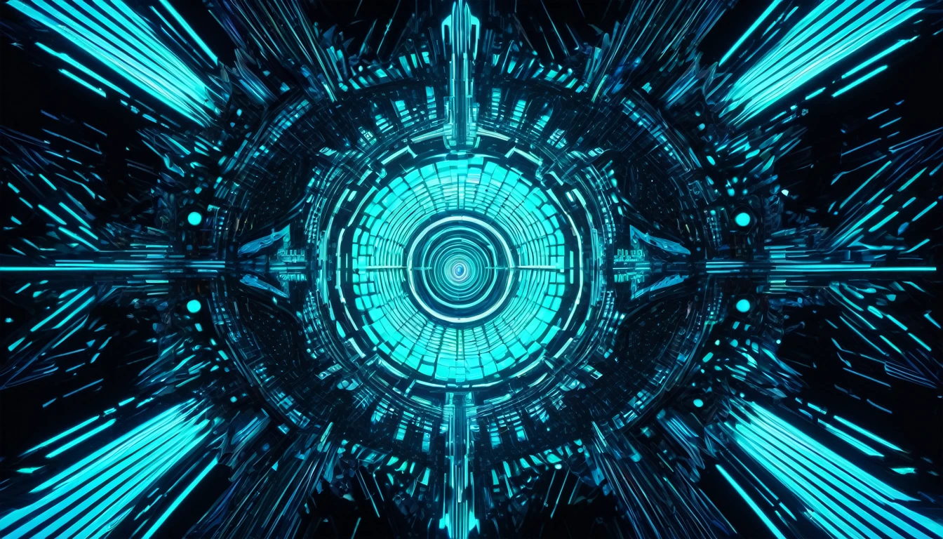 detailed abstract 3D shapes, holographic, volumetric, glowing, neon, cyberpunk, psychedelic, surreal, dynamic, kinetic, hypnotic, abstract geometric, fractal, kaleidoscopic, iridescent, reflective, shimmering, luminous, prismatic, mesmerizing, best quality, 8k, highres, masterpiece, extremely detailed, cinematic lighting, vibrant colors, digital art